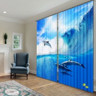 Комплект светонепроницаемых штор "Дельфины" - fgospostavki.ru - Челябинск