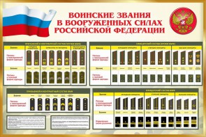 Стенд "Воинские звания в вооруженных силах РФ" - fgospostavki.ru - Челябинск