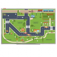 Магнитно-маркерная доска "Безопасный маршрут школьника" (дом-школа-дом) с комплектом тематических магнитов КМ-17 - fgospostavki.ru - Челябинск