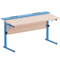 Стол ученический двухместный с наклоном столешницы (0-15°) на прямоугольной трубе - fgospostavki.ru - Челябинск