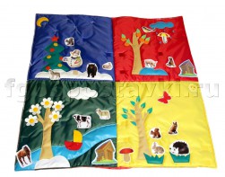 Дидактический коврик "Времена года" с дополнительными аппликациями животных - fgospostavki.ru - Челябинск